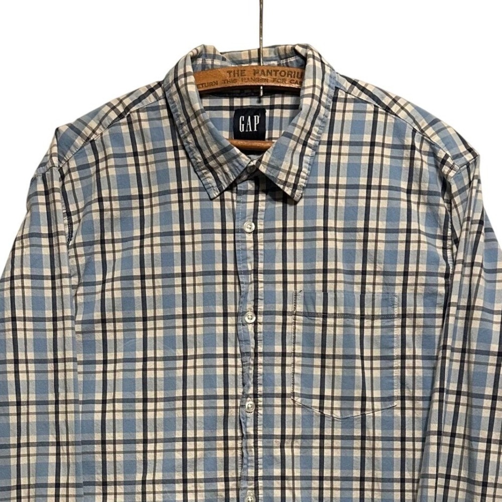 GAP Mens Lightweight LS Button Down Woven Shirt in Glacier Grey Size XL‎ (tag)